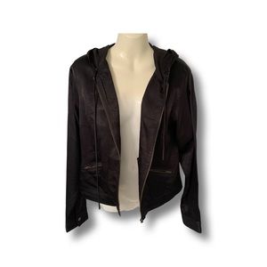 PND black silky hooded jacket